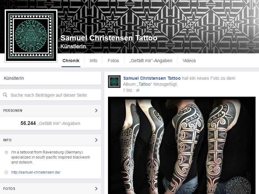 Samuel Christensen auf Facebook